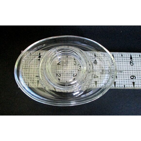 Set Of 4 Clear Glass Stackable Egg Cups With Oval Saucer - Picture 6 of 6